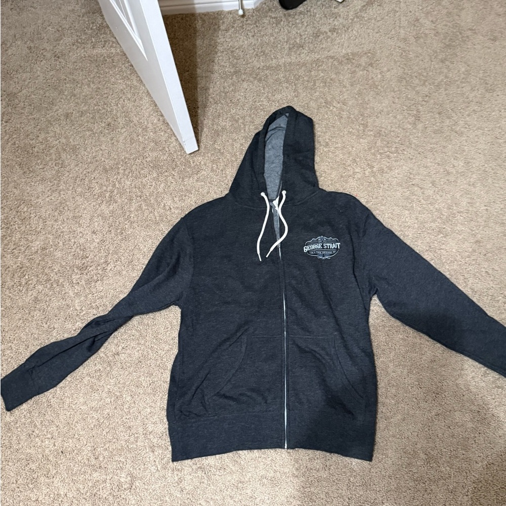 George Strait Dark Gray Zip-Up Hoodie